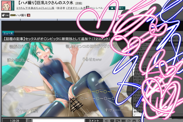 巨乳スク水ミクさんのハメ撮り生放送