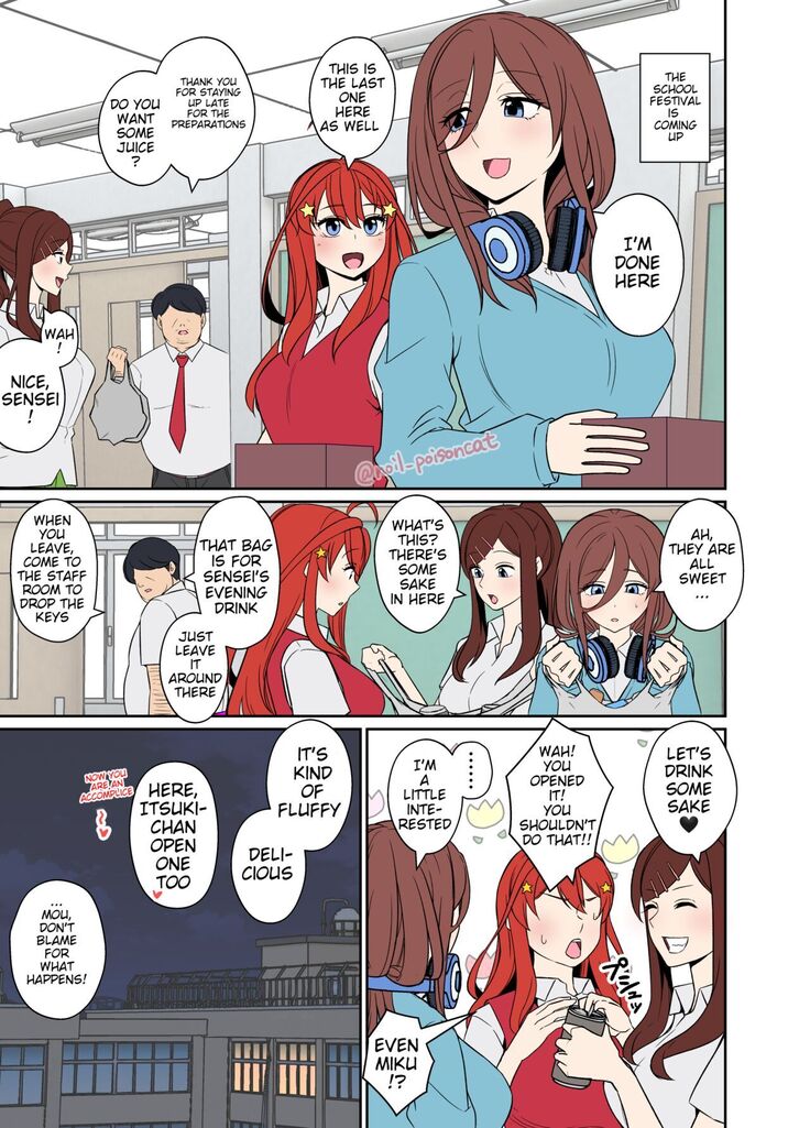 Yotta Nakano Miku ni Warui Koto o Suru Hanashi | A story about doing bad things to a drunk Nakano Miku
