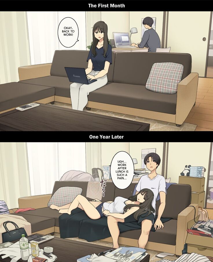 Dousei Seikatsu Ikkagetsume to Ichinen Ato, Asaokite kara Shuushin made no Hikaku | A Day in the Life of a Couple: Their First Month Living Together vs. One Year Later