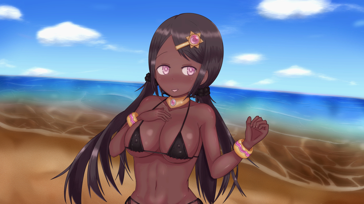 Kasshoku Musume to Beach de Ecchi!