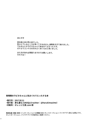 hatsujyouki no Rapikachan to kimagure de H suru hon  | 발정기 라피카짱과 변덕스레 엣찌하는 책 - Page 18