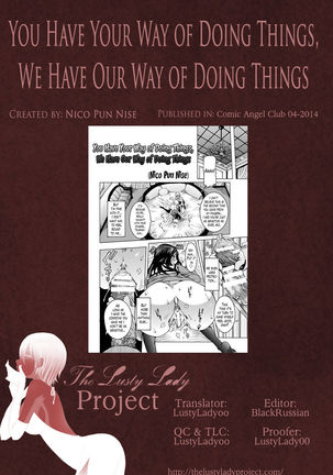 You Have Your Way of Doing Things, We Have Our Way of Doing Things Page #25