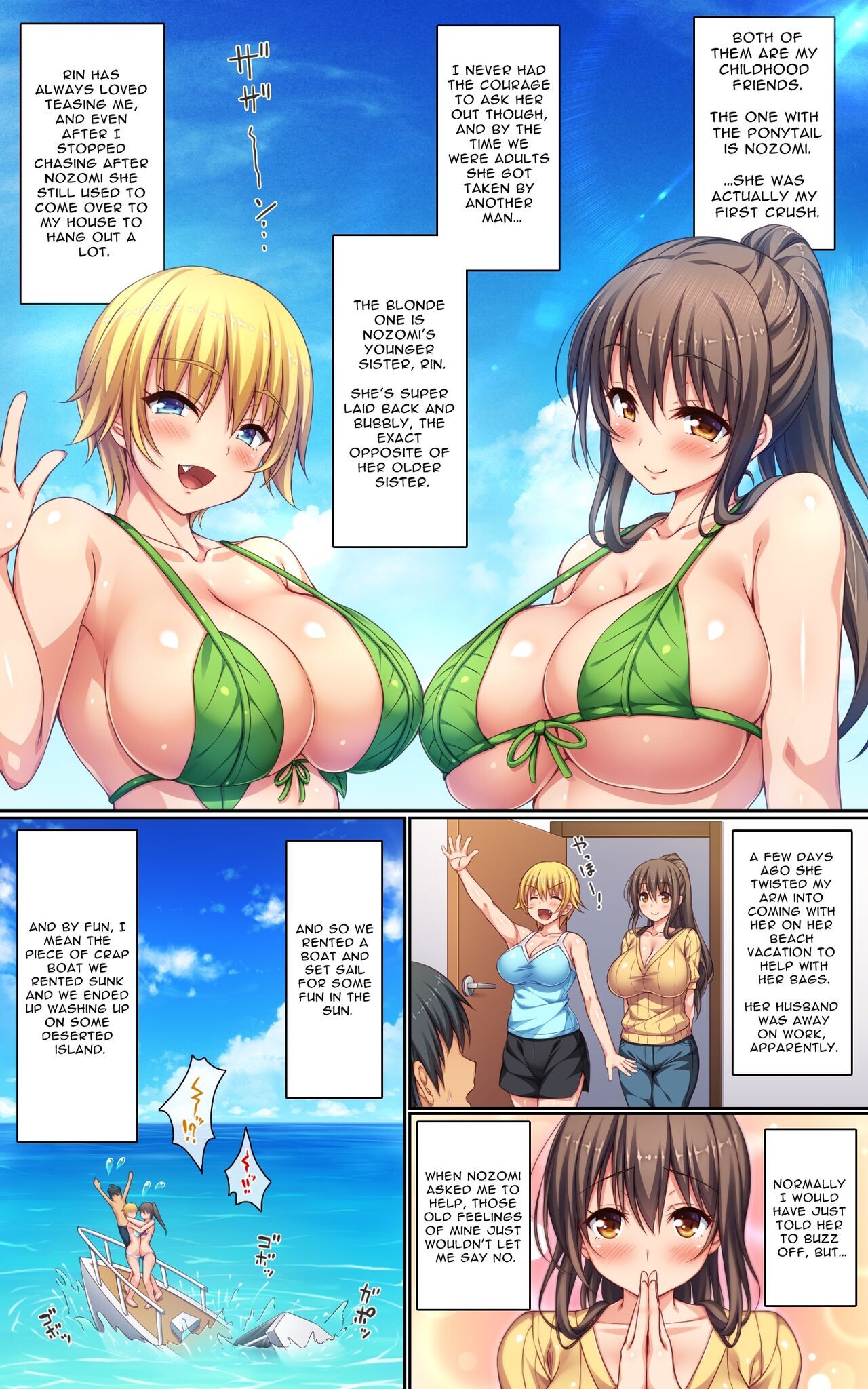 Read Husband and Wife Roleplay and Flirty Dirty Sex on an Uninhabited Island with Two Busty Married Sisters online for free Doujin.sexy photo