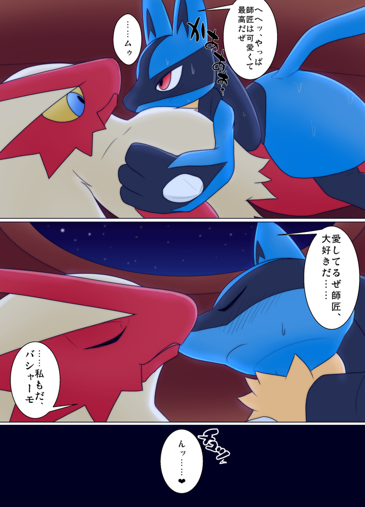 Blaziken  × Lucario  Erotic Comic