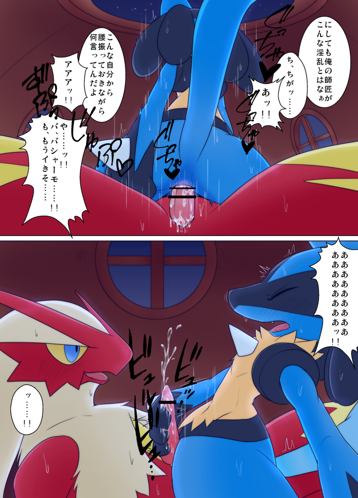 Blaziken  × Lucario  Erotic Comic