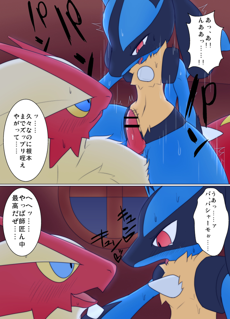 Blaziken  × Lucario  Erotic Comic