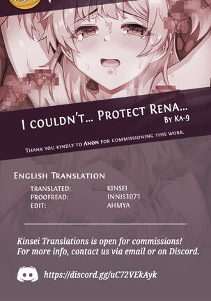 Rena-chan...Mamorenakatta ne... | I Couldn't.. Protect Rena... Page #19