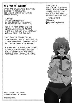 Sashi Ai - Piasu Joshi no Mitashi-kata | Piercing Lovers - How to fill the Heart of a Piercing Loving Girl Page #20