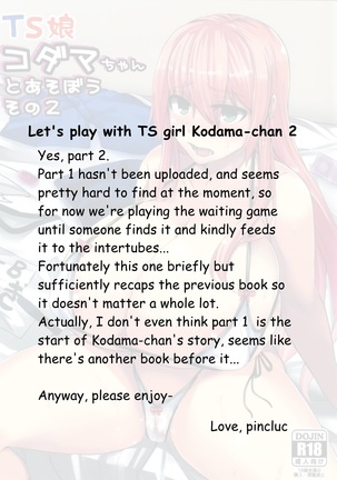 Let's play with TS girl Kodama-chan 2 | TS Musume Kodama-chan to Asobou Sono 2 Page #2