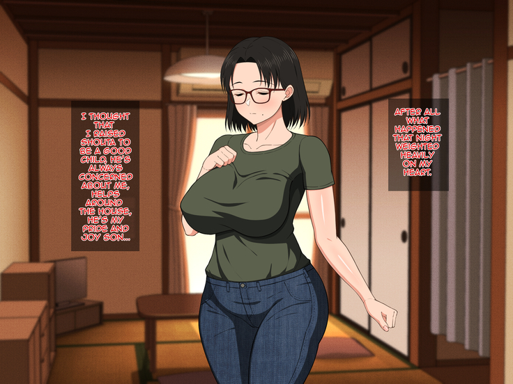 Megane Kyonyuu na Okaa-san to Yojouhan de Noukou Sex | Passionate Sex with a Busty Mother with Glasses in a Small Room