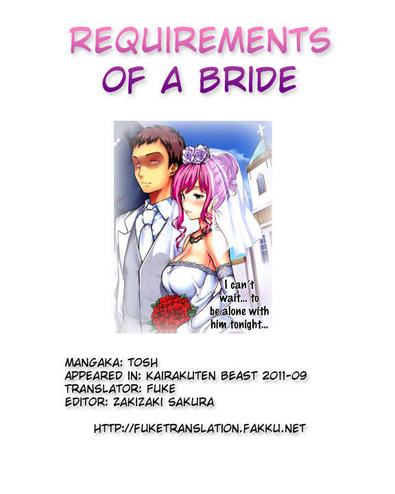 Requirements of a Bride