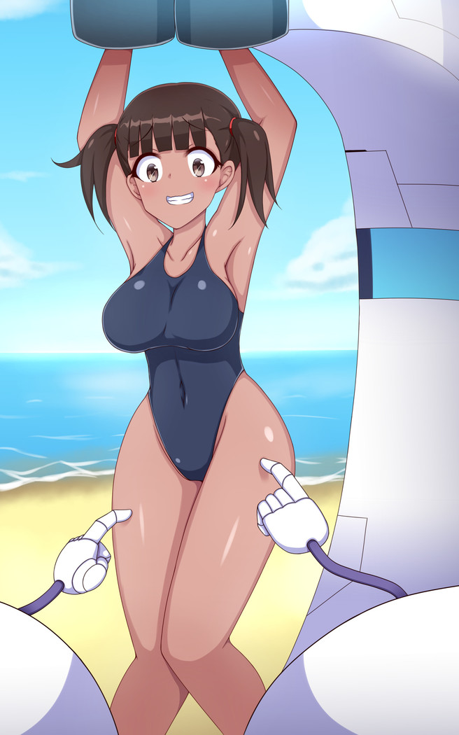 くすぐりロボかん真夏の日焼けガール編