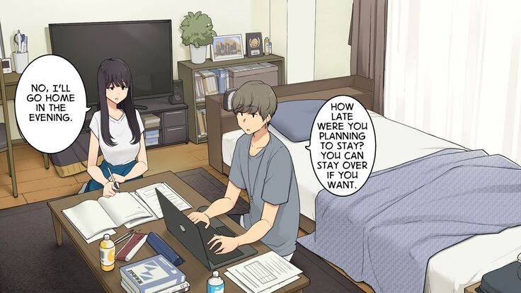 Senpai no Ie de Shiken Benkyou Oshiete moratte node Yuugata ni Kaeru Yotei datta Joshidaisei no Ichinichi | A University Girl Spending a Day Studying at Her Senior’s House After Deciding She’d Go Home in the Evening