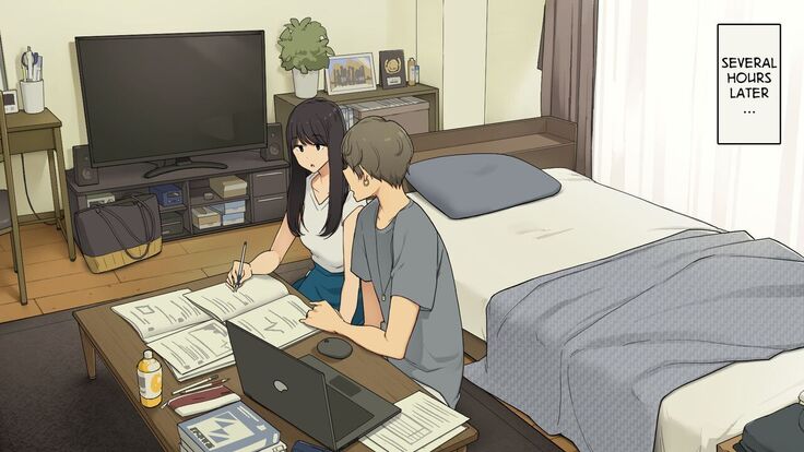 Senpai no Ie de Shiken Benkyou Oshiete moratte node Yuugata ni Kaeru Yotei datta Joshidaisei no Ichinichi | A University Girl Spending a Day Studying at Her Senior’s House After Deciding She’d Go Home in the Evening