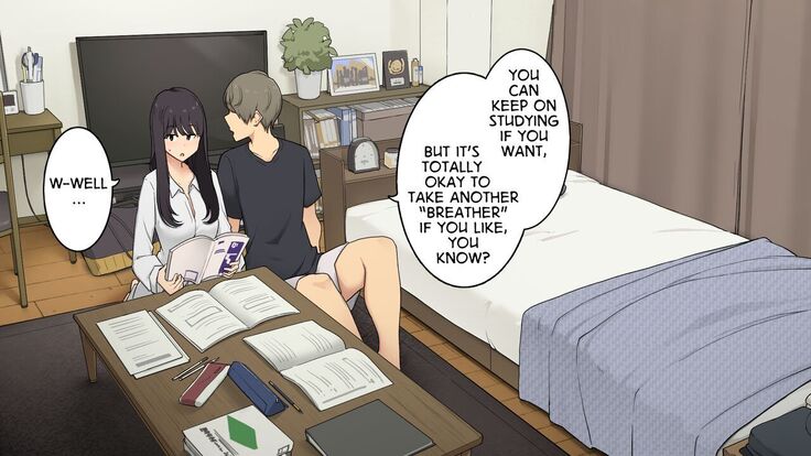 Senpai no Ie de Shiken Benkyou Oshiete moratte node Yuugata ni Kaeru Yotei datta Joshidaisei no Ichinichi | A University Girl Spending a Day Studying at Her Senior’s House After Deciding She’d Go Home in the Evening