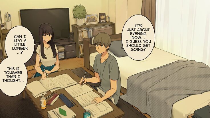 Senpai no Ie de Shiken Benkyou Oshiete moratte node Yuugata ni Kaeru Yotei datta Joshidaisei no Ichinichi | A University Girl Spending a Day Studying at Her Senior’s House After Deciding She’d Go Home in the Evening