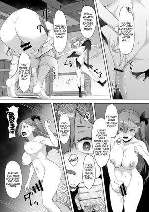 Mecha Tsuyoi Hazu no Onna Kakutouka, Mesugaki Mazoku ni Wana ni Hamerare Bokorare Futanari Buzama Level Drain Kyousei Shasei Shizako ni Sarete Sekka Hakai Shokei Page #33