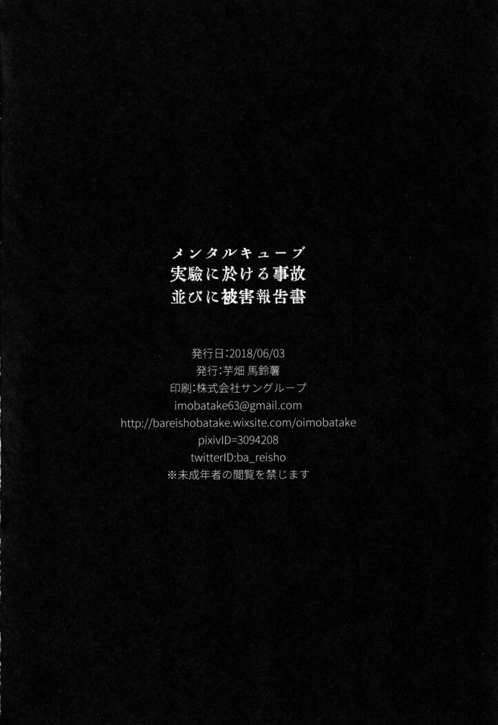 Mental Cube Jikken ni Okeru Jiko Narabi ni Higai Houkokusho