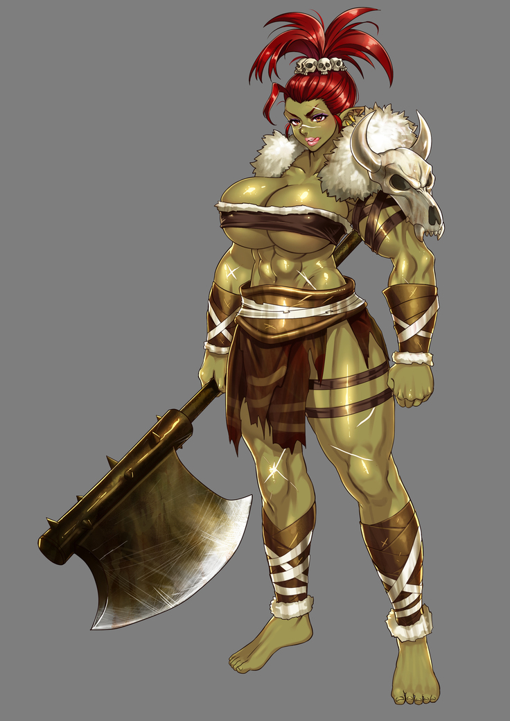 The Dosukebe Estrum of Tarja, Futanari Orc Warrior