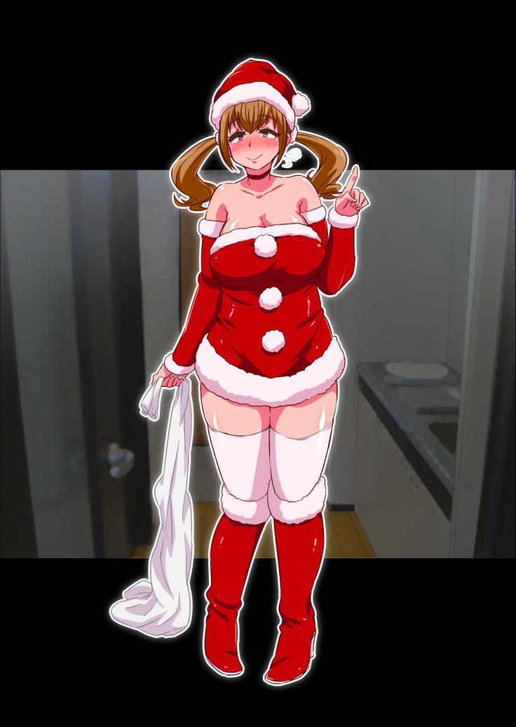 サンタコスした隣のお姉さんがクリスマスに遅れてやってきてエッチなプレゼントをくれました