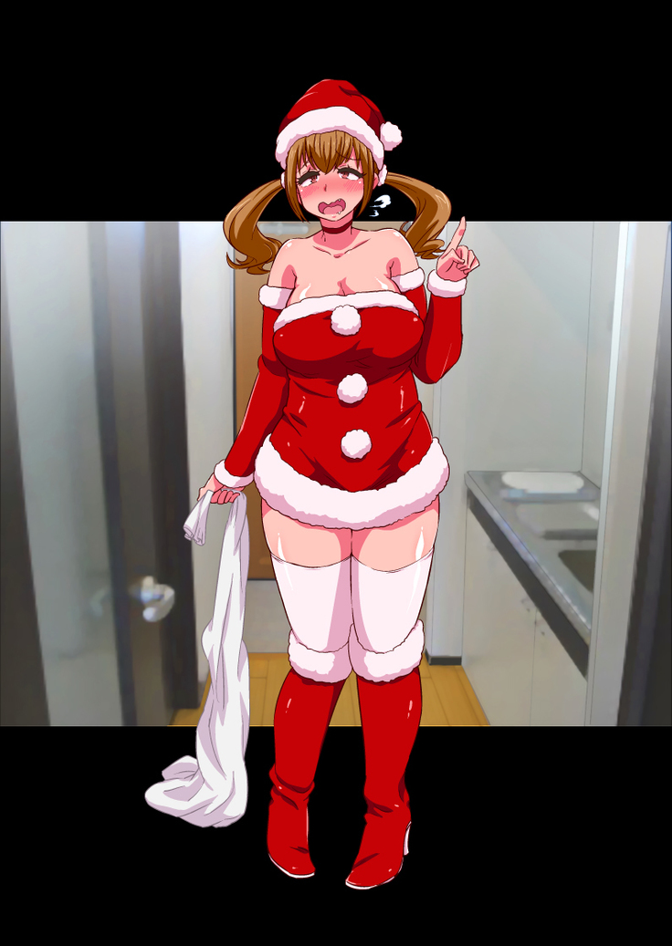 サンタコスした隣のお姉さんがクリスマスに遅れてやってきてエッチなプレゼントをくれました
