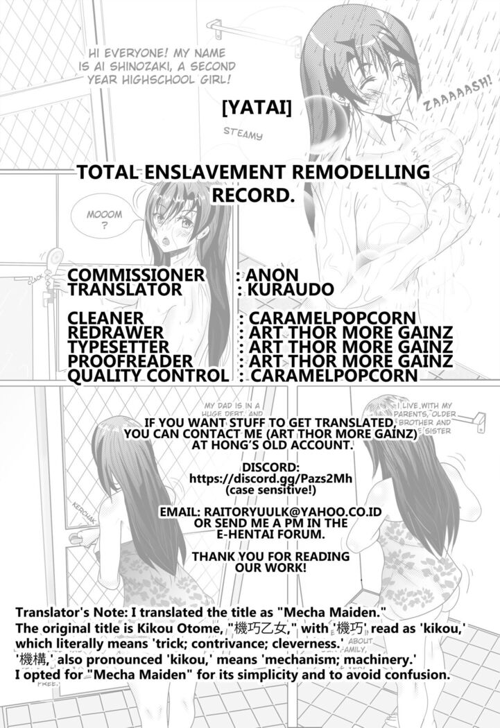 Kanzen Dorei Kaizou Kiroku  Kikou Otome | Total Enslavement Remodelling Record Mecha Maiden
