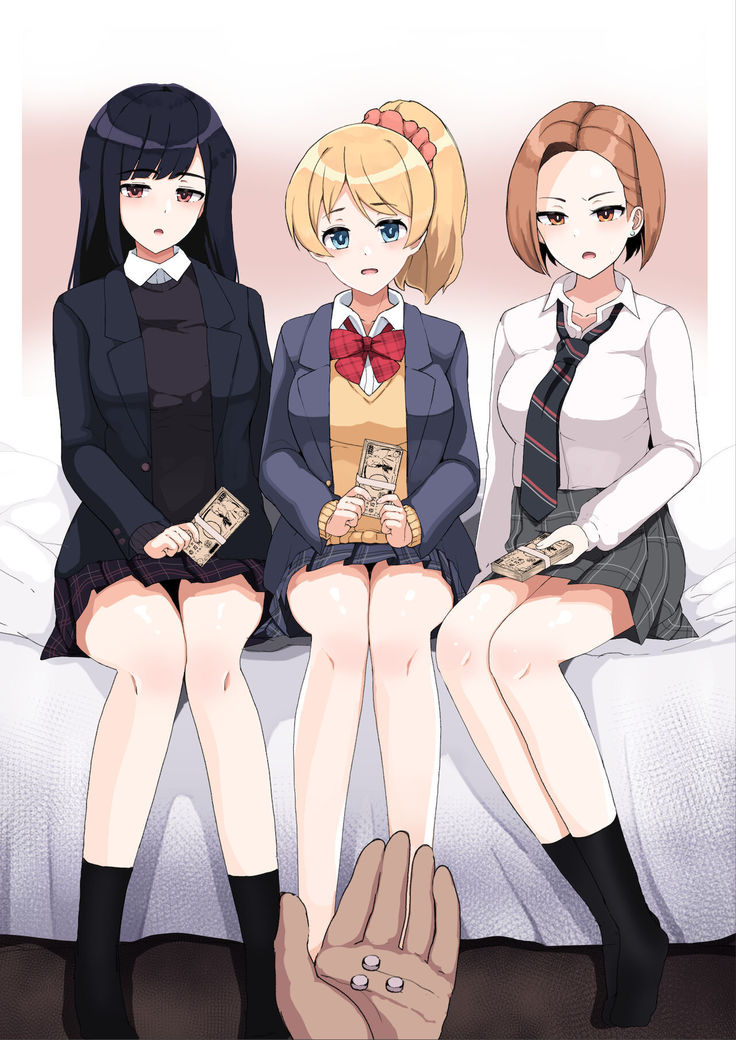 Enkou 4P Harem Musekininn Nakadashi H ~Enjoukousai de Seihuku Shoujo 3 Nin ni Nama de Nakadashi Shimakuru~