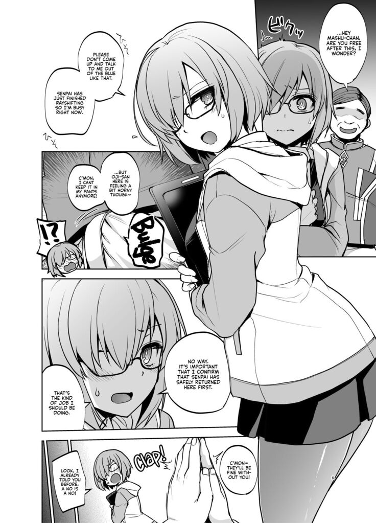 Mashu Must Deal with this Pushy n' Lusty Oji-san Whenever Senpai is Busy Rayshifting!