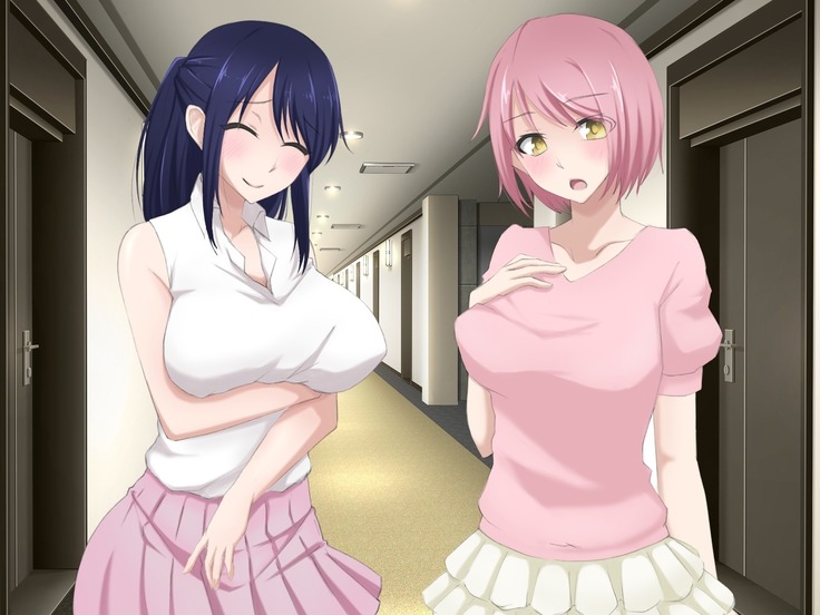 女子寮潜入ふたなり女体化してお風呂で百合3P