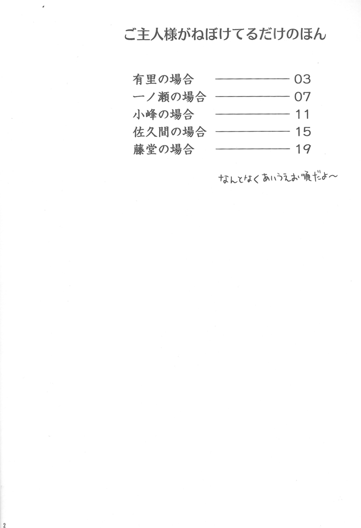 Goshujin-sama ga Neboketeru Dake no Hon