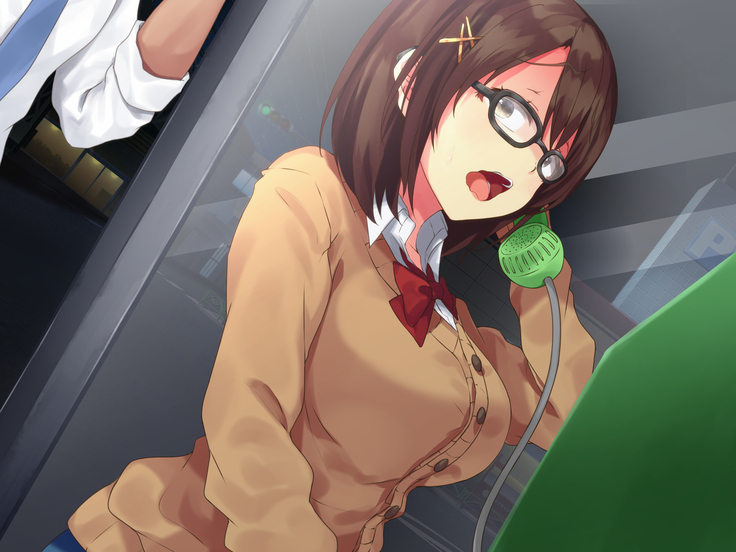 電話ボックスの中でオヤジチ○ポにハメられた少女