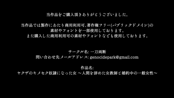 ヤクザのキメセク奴隷になった女 ～人間を辞めた女教師と婚約中の一般女性～