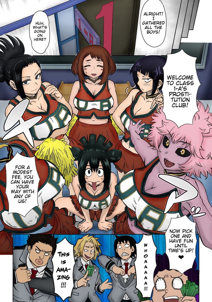 (C90) [Eight Beat (Itou Eight)] Uraraka Ura Fuuzoku | Uraraka's Behind-the-Scenes Prostitution (Boku no Hero Academia) [English] [TekColor] [Colorized]