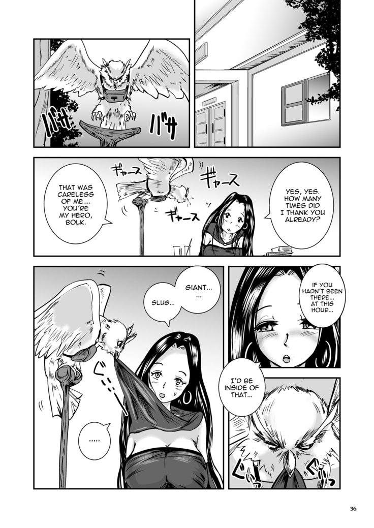 Parasitized Giant Slugs V.S. Sorceress of the Black Hair as Aura