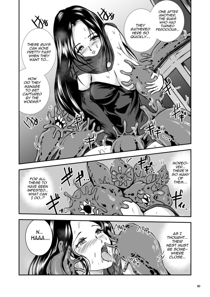 Parasitized Giant Slugs V.S. Sorceress of the Black Hair as Aura