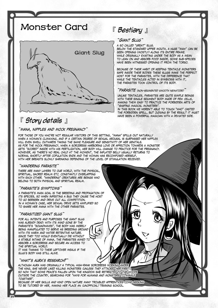 Parasitized Giant Slugs V.S. Sorceress of the Black Hair as Aura
