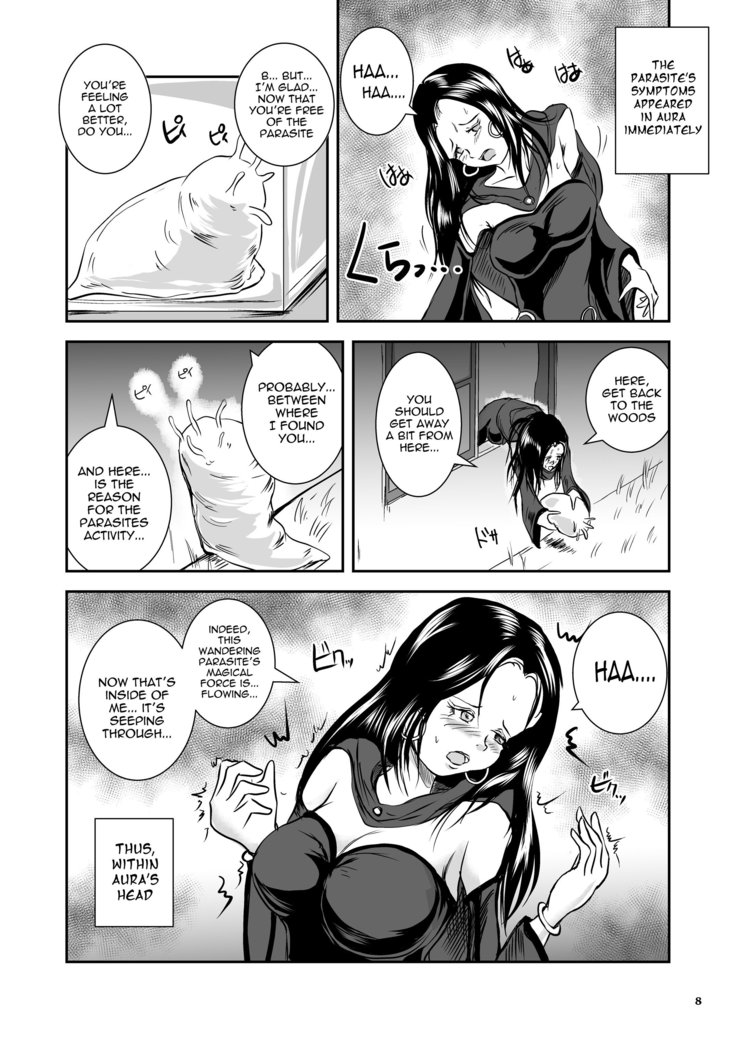 Parasitized Giant Slugs V.S. Sorceress of the Black Hair as Aura
