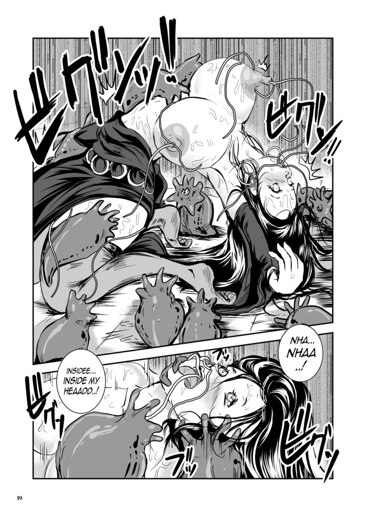 Parasitized Giant Slugs V.S. Sorceress of the Black Hair as Aura