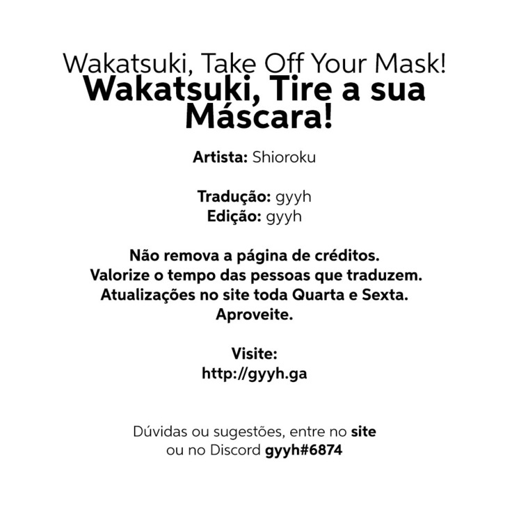 Wakatsuki, Mask o Totteyo!