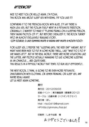 The Record of Reimu-san's Secret Photo-Shoot Page #17
