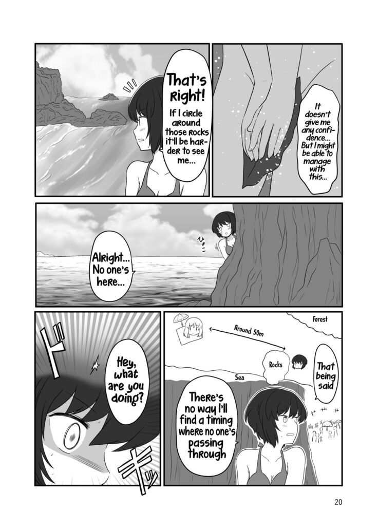A yuri couple does exhibitionism at the beach