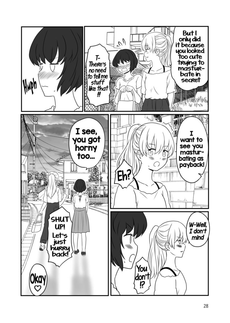 A yuri couple does exhibitionism at the beach