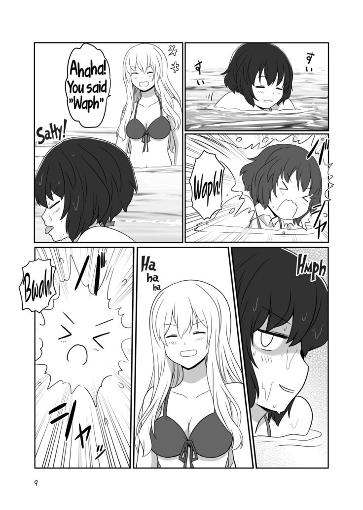 A yuri couple does exhibitionism at the beach