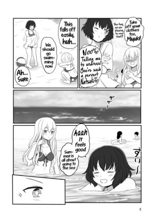 A yuri couple does exhibitionism at the beach