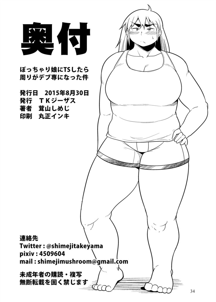 Pocchari Musume ni TS Shitara Mawari ga Debu Sen ni Natta Kudan