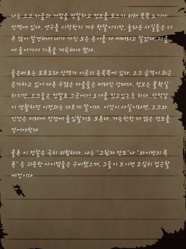 Sage Lavinia's Last Note ~ In the ruin of orc fort ~