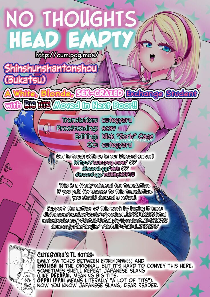 H Daisuki Kinpatsu Hakujin Bakunyuu Ryuugakusei ga Tonari no Heya ni Hikkoshite Kita!! | A White, Blonde, Sex-Crazed Exchange Student with Big Tits Moved in Next Door!!