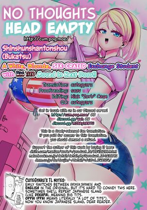 H Daisuki Kinpatsu Hakujin Bakunyuu Ryuugakusei ga Tonari no Heya ni Hikkoshite Kita!! | A White, Blonde, Sex-Crazed Exchange Student with Big Tits Moved in Next Door!! Page #31