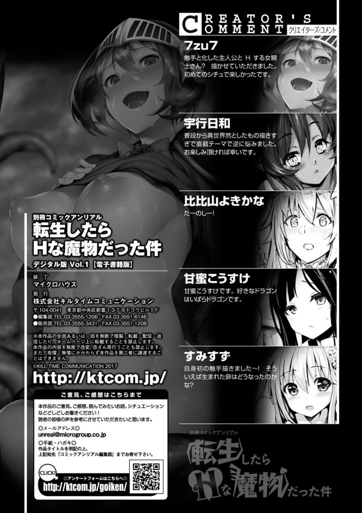 Bessatsu Comic Unreal Tensei Shitara H na Mamono datta Ken Vol. 1