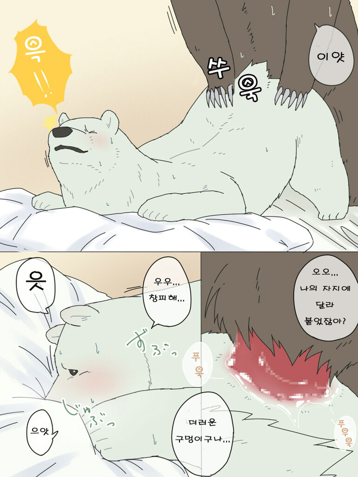 Shirokuma-san to Haiiroguma-san ga Ecchi suru dake | 시로쿠마 씨와 그리즐리 씨가 섹스한 것 뿐